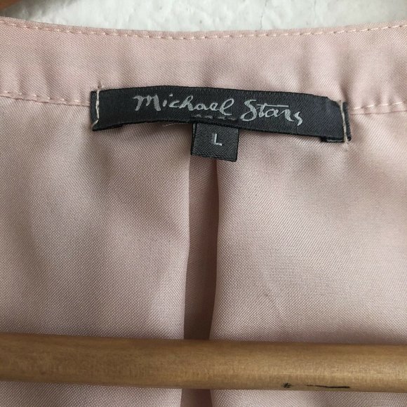 Michael Stars Lace Overlay Full Zip Top Pink Large - Picture 7 of 10